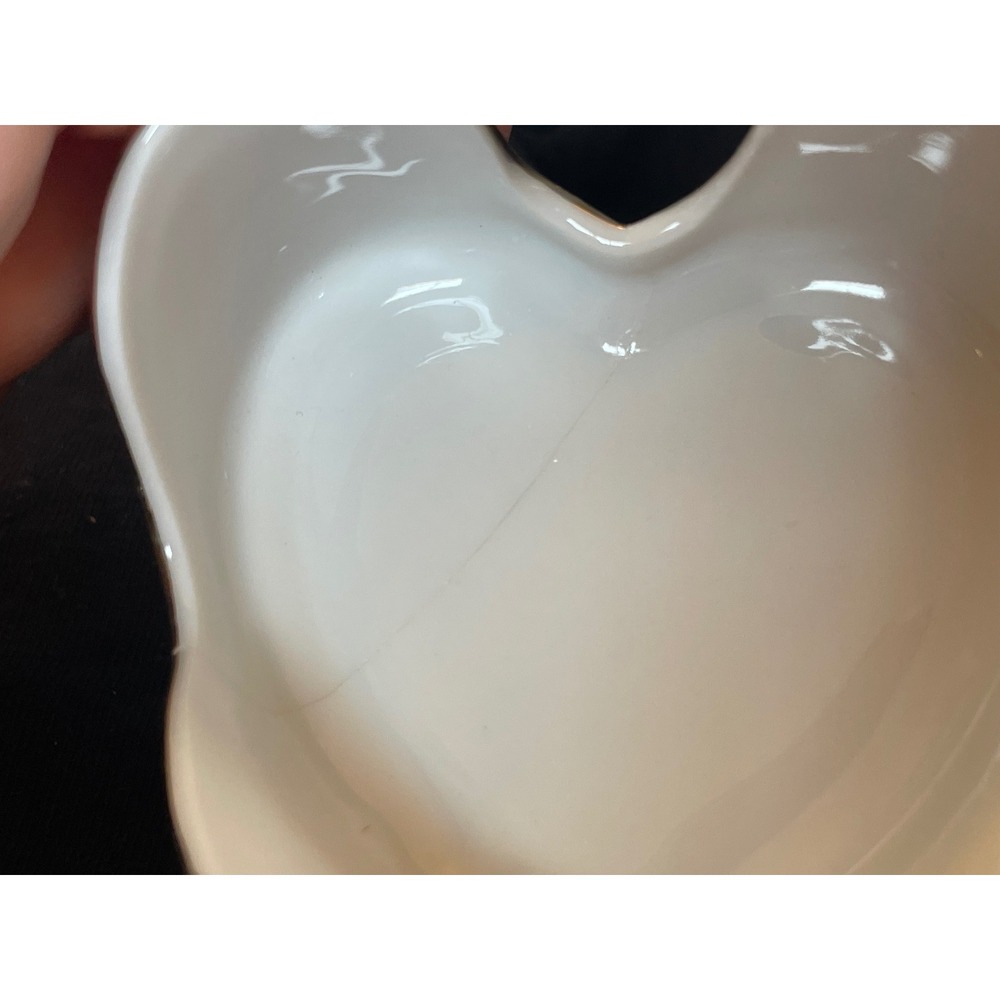 Vintage Lefton Jensens Gifts Heart Porcelain Rose Trinket Bowl & 3 Ashtrays Set - Picture 5 of 14